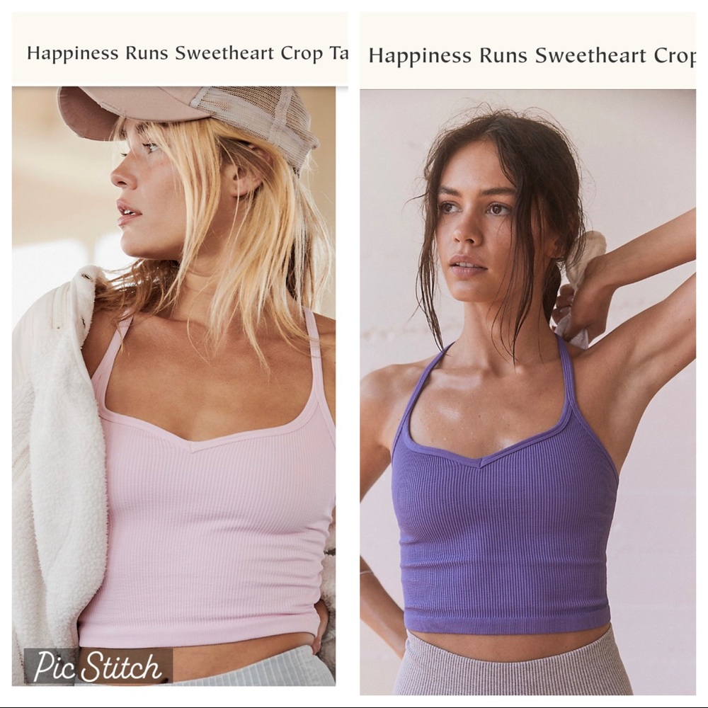 Free people Happiness runs sweetheart crop tank